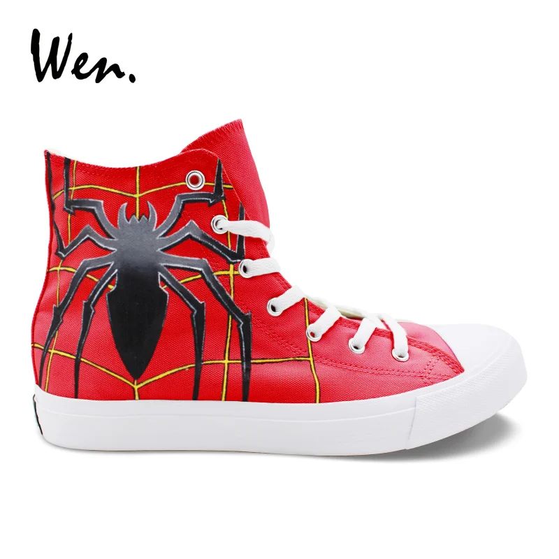 Wen High Top Red Shoes Hand Painted Spider Design Boy Canvas Athletic Shoes Girl Sports Sneakers Unisex Plimsolls Trainers
Wen High Top Red Shoes Hand Painted Spider Design Boy Canvas Athletic Shoes Girl Sports Sneakers Unisex Plimsolls Trainers