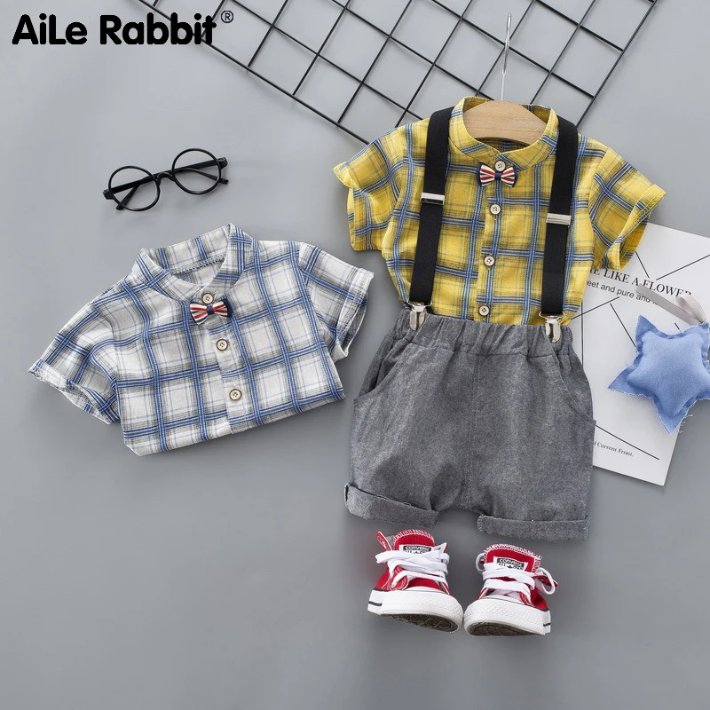 AiLe Rabbit The new 2019 children in the summer summer sports clothes grid short sleeve T-shirt straps shorts
AiLe Rabbit The new 2019 children in the summer summer sports clothes grid short sleeve T-shirt straps shorts