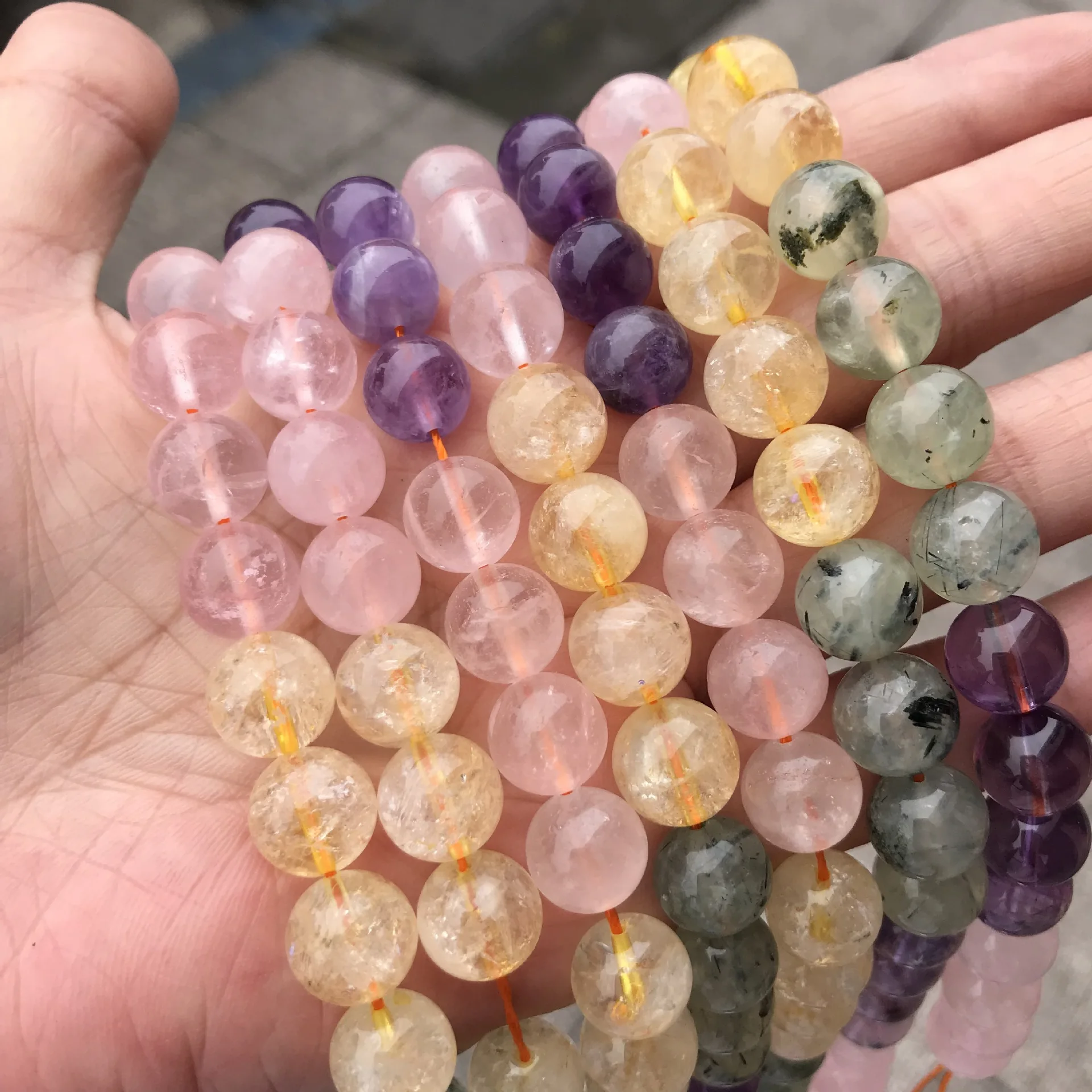 6/8/10/12mm Natural Amethysts/Rose Quartzs/Citrines/Prehnites Stone Beads Round Loose Mix Crystal Stone Beads For Jewelry Making 
6/8/10/12mm Natural Amethysts/Rose Quartzs/Citrines/Prehnites Stone Beads Round Loose Mix Crystal Stone Beads For Jewelry Making