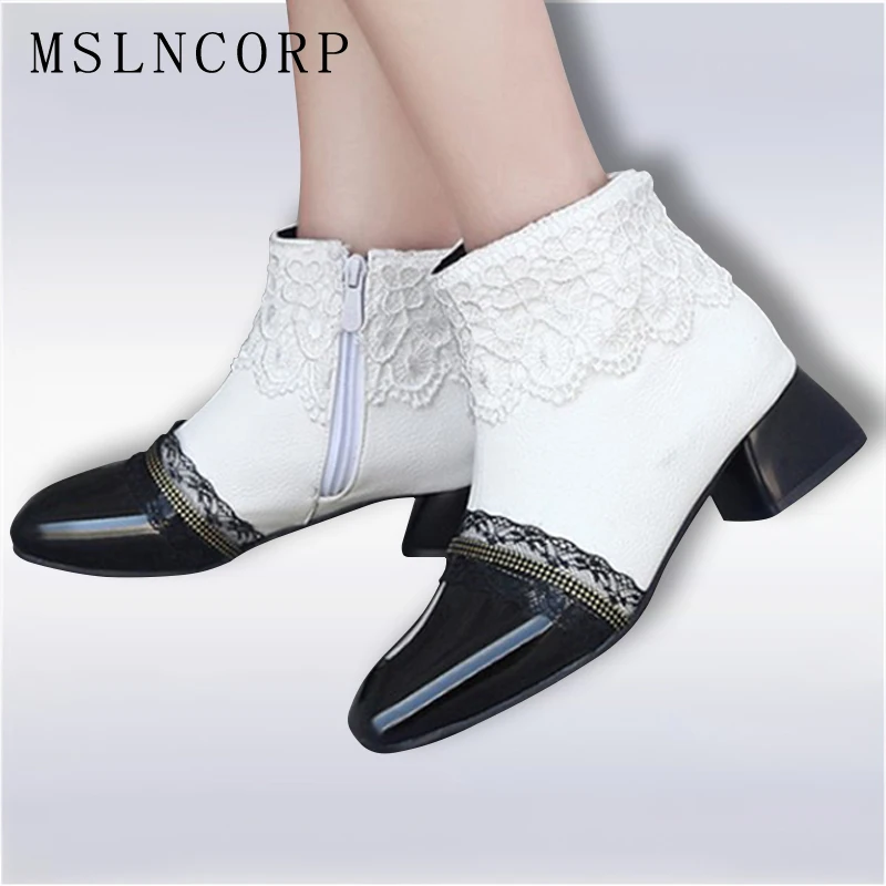 Plus Size 34-43 New Women Boots Fashion Patent Leather Square Toe Ankle Boots Sexy Lace Cuff Ladies High Heels Shoes Woman Mujer
Plus Size 34-43 New Women Boots Fashion Patent Leather Square Toe Ankle Boots Sexy Lace Cuff Ladies High Heels Shoes Woman Mujer