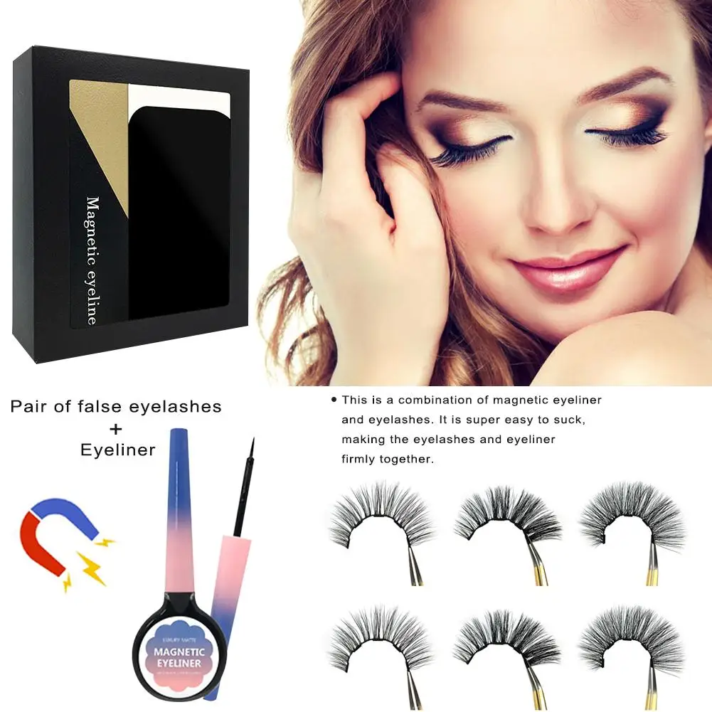 Magnetic Liquid Eyeliner With Three-magnetic 1 Pair False Eyelashes Waterproof Natural Fitting For Professional Or Daily Use
Magnetic Liquid Eyeliner With Three-magnetic 1 Pair False Eyelashes Waterproof Natural Fitting For Professional Or Daily Use