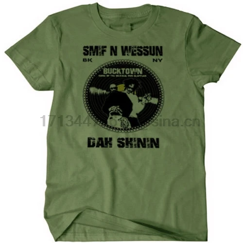 Классический в стиле хип хоп футболка Nas Methodman Восточное West Coast Smif N Wessun зеленая с