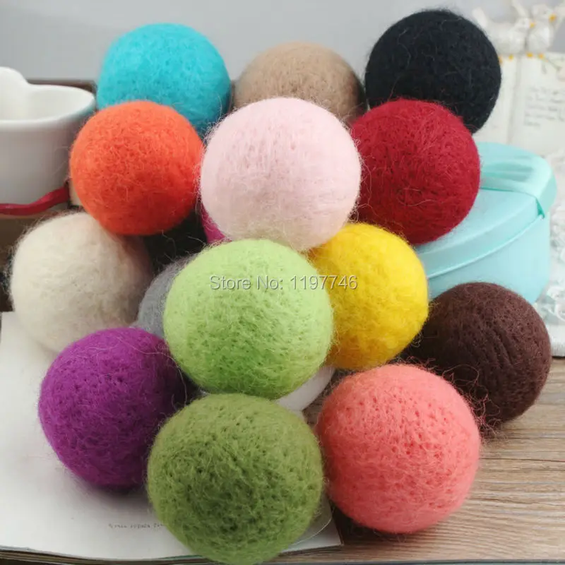 

Colorful Round 100% Wool Felt Balls Pom Poms 50mm For Girls Diy Room Party Christmas Decoration Handmade Accessories 2pcs
