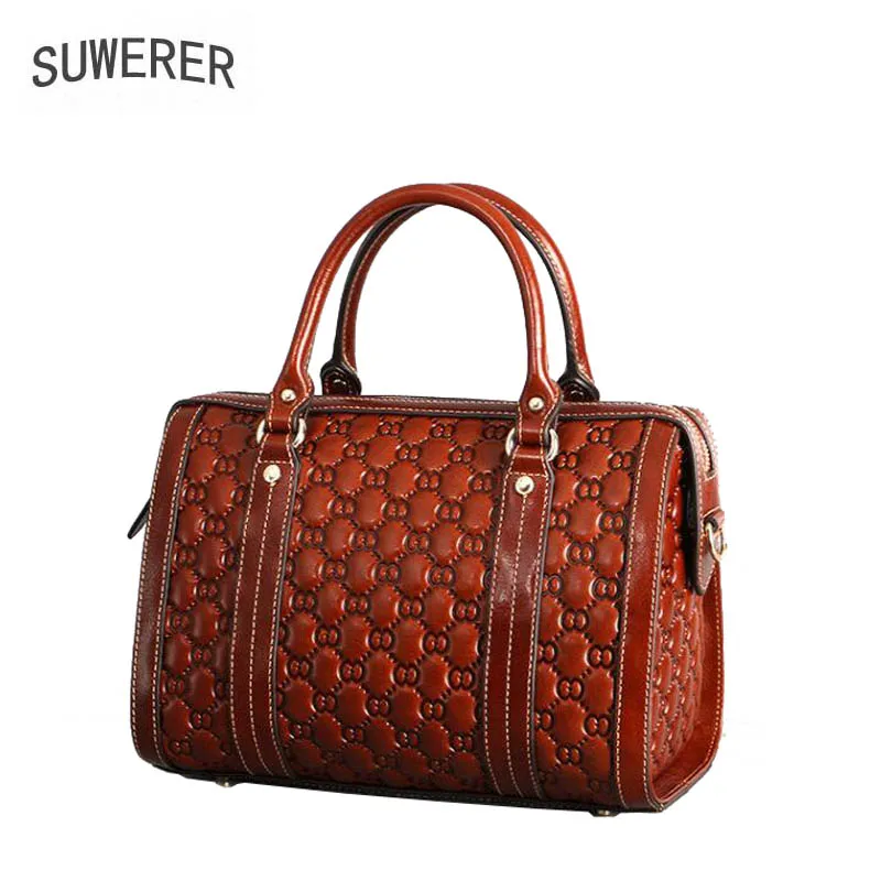 SUWERER Genuine Leather women bags for 2018 New Luxury Crocodile Pattern Handbags Brand Bags Women Designer | Багаж и сумки