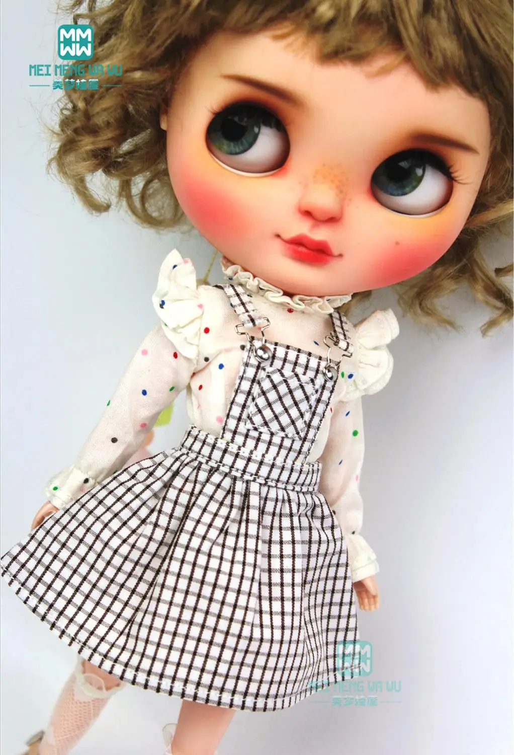 1 шт. аксессуары для одежды Blyth fashion джинсовая юбка на бретельках синяя розовая