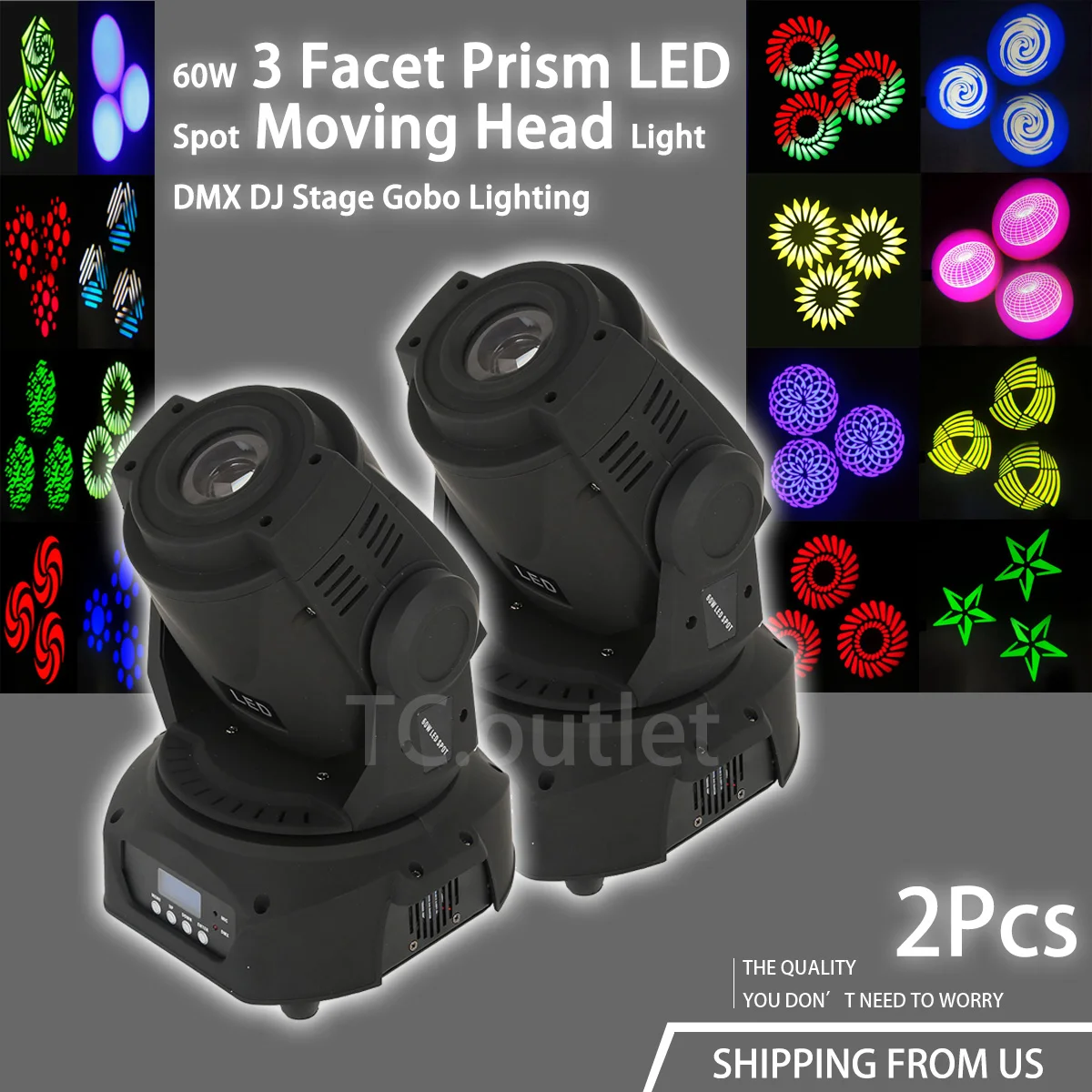 2x 60W LED 3 Facet Prism Stage Moving Head Light DMX Rotating Gobo Spot Party DJ
2x 60W LED 3 Facet Prism Stage Moving Head Light DMX Rotating Gobo Spot Party DJ
