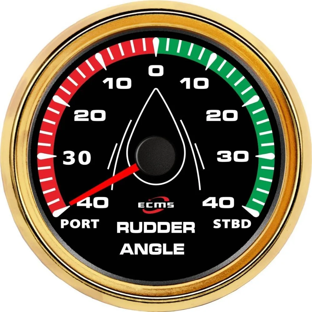 New Design Marine Boat Rudder Angle Indicator Gauge 190-0 Ohms PORT-STBD 9-32V 85mm 316L Gold Bezel Black Dial 902-00073
New Design Marine Boat Rudder Angle Indicator Gauge 190-0 Ohms PORT-STBD 9-32V 85mm 316L Gold Bezel Black Dial 902-00073