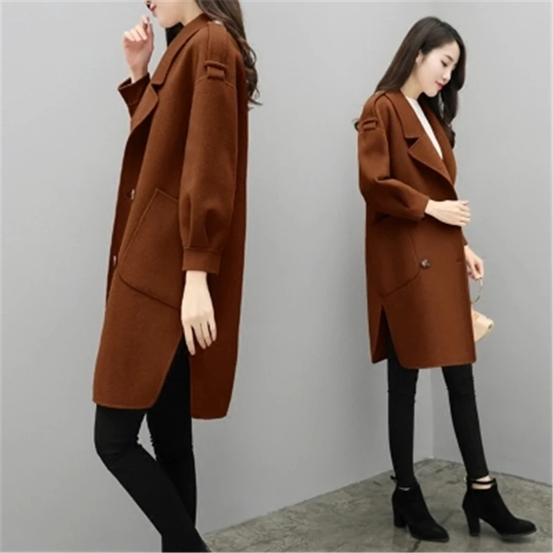 Autumn Winter Blends Loose Women's woolen coat Thick warm coats Casual women Overcoat Double Breasted Female Woolen coat J888
Autumn Winter Blends Loose Women's woolen coat Thick warm coats Casual women Overcoat Double Breasted Female Woolen coat J888