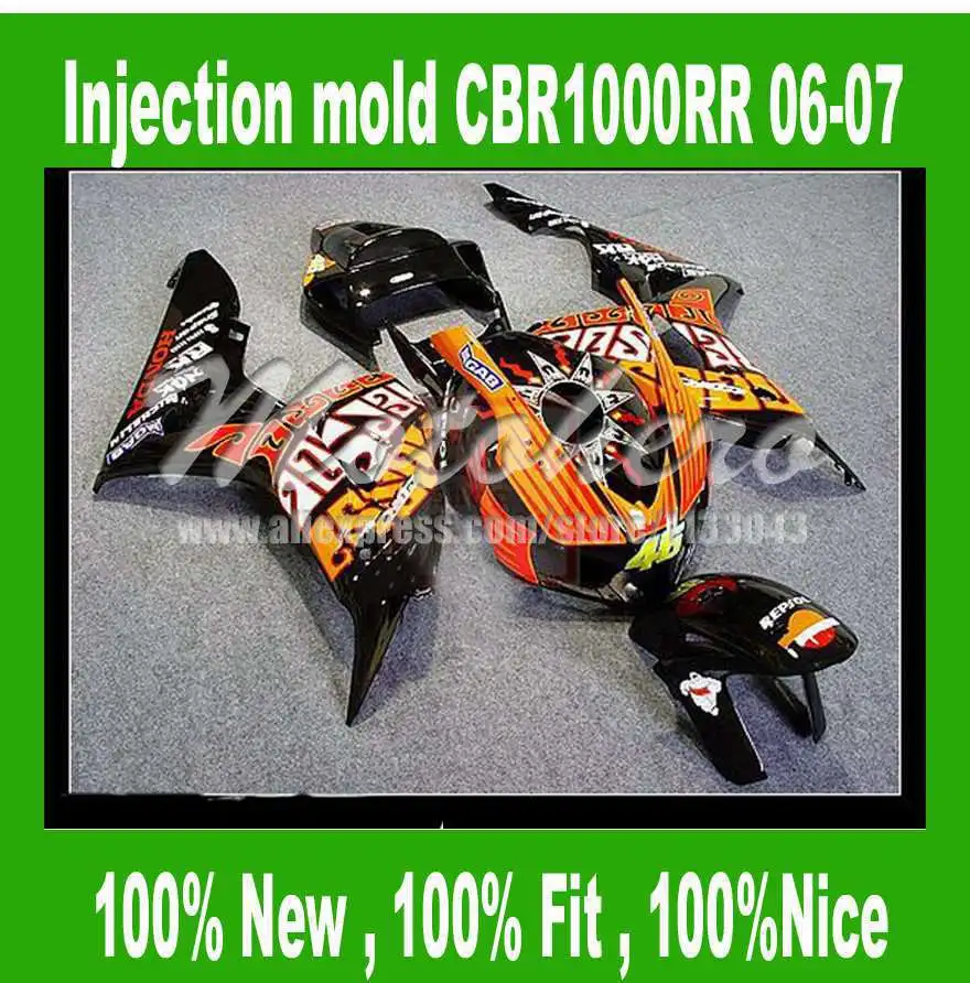 Injection Fairing for honda CBR1000RR 06 07 CBR 1000RR 06 07 CBR 1000 RR 2006 2007 fairing parts black yellow #S44U17
Injection Fairing for honda CBR1000RR 06 07 CBR 1000RR 06 07 CBR 1000 RR 2006 2007 fairing parts black yellow #S44U17