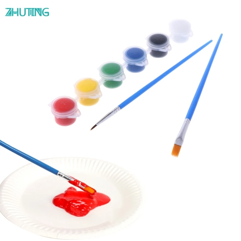 Top Quality 6 Colors Acrylic Paints w/ 2 Brushes Nail Art Wall Oil Painting Tools Art Supply MAR-30
Top Quality 6 Colors Acrylic Paints w/ 2 Brushes Nail Art Wall Oil Painting Tools Art Supply MAR-30
