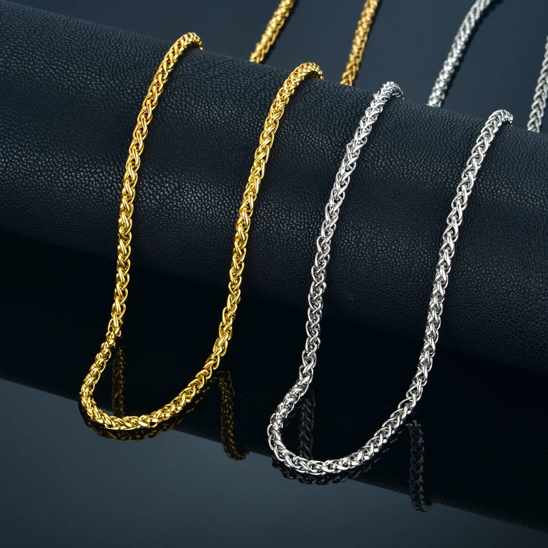 Mens Gold Chain Necklace For Men/Women Jewelry 20" 23" 26" Gold Color Stainless Steel Rope Chain Necklaces Male Collier
Mens Gold Chain Necklace For Men/Women Jewelry 20" 23" 26" Gold Color Stainless Steel Rope Chain Necklaces Male Collier