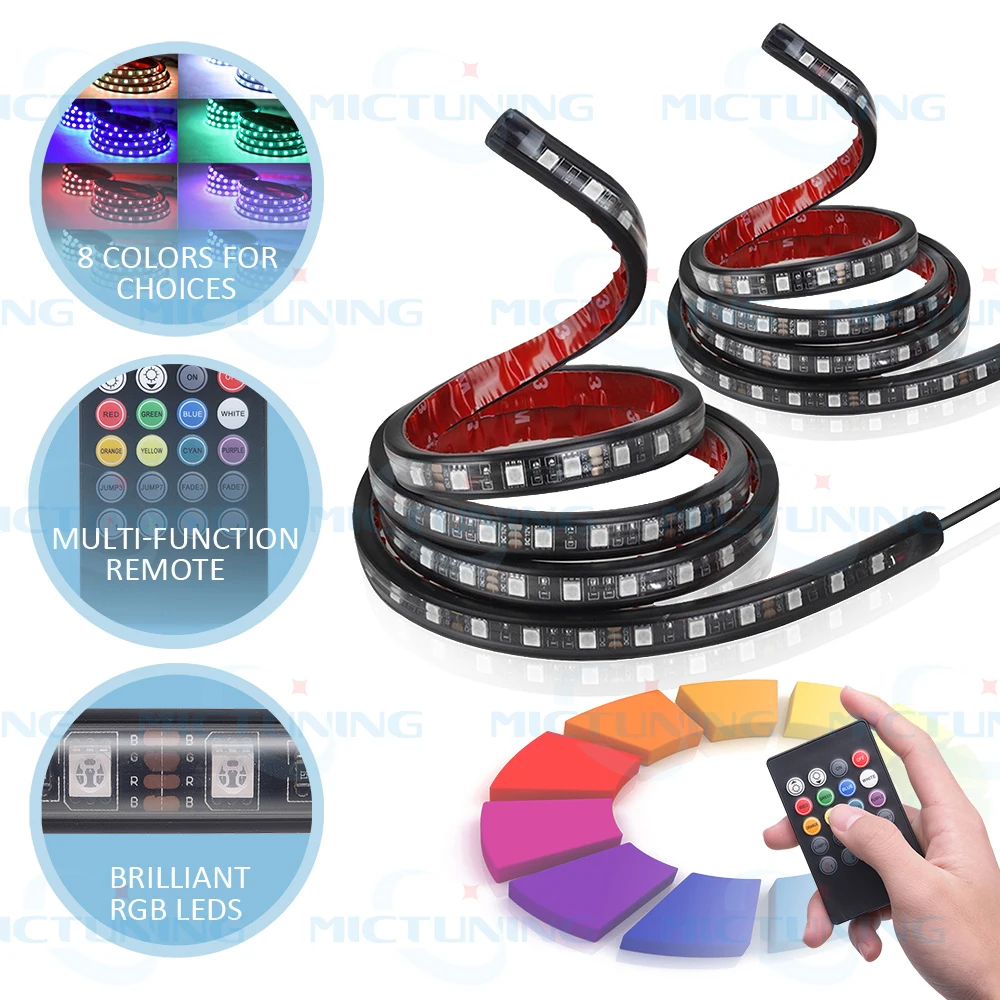 MICTUNING 2Pcs 60" RGB LED Light Strip LED Truck Bed Lights Wireless Remote Car Strip Lamp Lighting Waterproof for Pickup SUV RV
MICTUNING 2Pcs 60" RGB LED Light Strip LED Truck Bed Lights Wireless Remote Car Strip Lamp Lighting Waterproof for Pickup SUV RV
