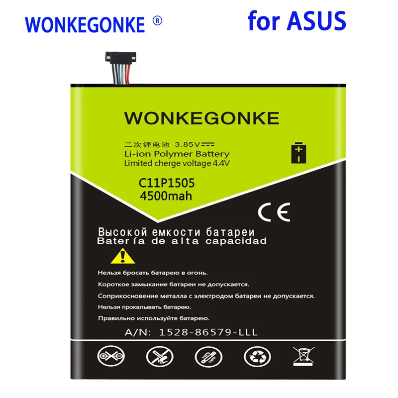 Аккумулятор WONKEGONKE 4500 мАч C11P1505 для Asus ZenPad 8,0 Z380KL P024 Z380C P022 Z380CX, сменные батареи, батарея
Аккумулятор WONKEGONKE 4500 мАч C11P1505 для Asus ZenPad 8,0 Z380KL P024 Z380C P022 Z380CX, сменные батареи, батарея