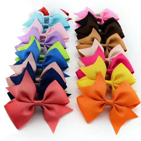 Фото Бесплатная доставка 400 шт яркие банты для волос красочные зажимы летний бантик