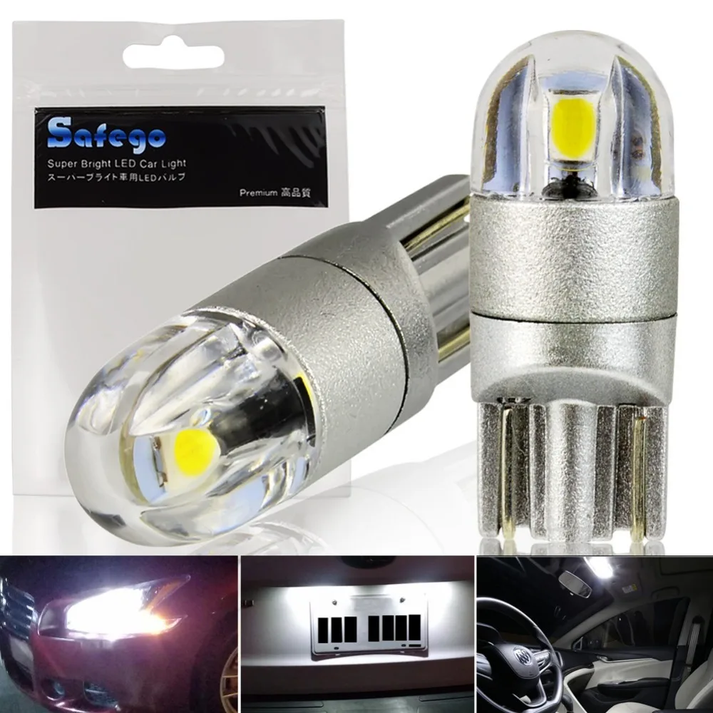 

2pcs T10 2-SMD 3030 LED Bulbs W5W 3-SMD LED Led Bulb For Car Exterior Daytime Running Lights 168 194 501 12V White