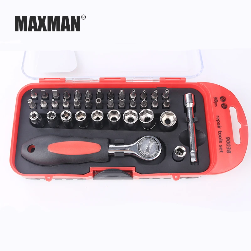 MAXMAN 38 шт. набор гнезд инструмент для ремонта автомобиля комбинированная посылка гаечный ключ набор комбинированный набор инструментов Рем...
MAXMAN 38 шт. набор гнезд инструмент для ремонта автомобиля комбинированная посылка гаечный ключ набор комбинированный набор инструментов Рем...