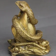 Китайский Фэншуй латунная Статуэтка змеи зодиака|Статуи и