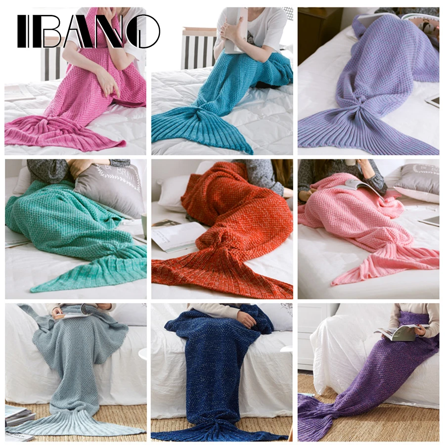 IBANO Mermaid Tail Blanket Yarn Knitted Handmade Crochet Mermaid Blanket Kids Throw Bed Wrap Soft Sleeping Sofa Blanket 1PCS/Lot
IBANO Mermaid Tail Blanket Yarn Knitted Handmade Crochet Mermaid Blanket Kids Throw Bed Wrap Soft Sleeping Sofa Blanket 1PCS/Lot