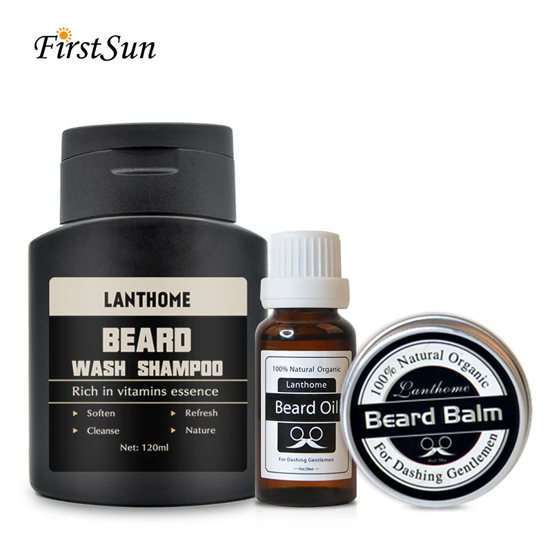 

Labthome 3 шт./компл. натуральный бальзам для бороды, органическое масло для бороды с шампунем для ухода за бородой, шампунь для роста и укладки