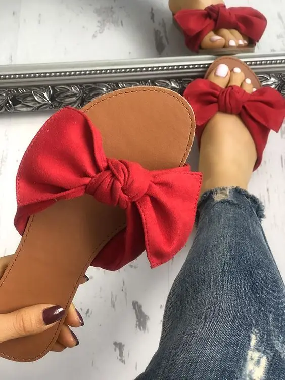Casual Bowknot Peep Toe Flat Sandals Slippers Summer Fashion sandals Cute shoes Red Yellow Red Bottom Slippers Free Ship
Casual Bowknot Peep Toe Flat Sandals Slippers Summer Fashion sandals Cute shoes Red Yellow Red Bottom Slippers Free Ship