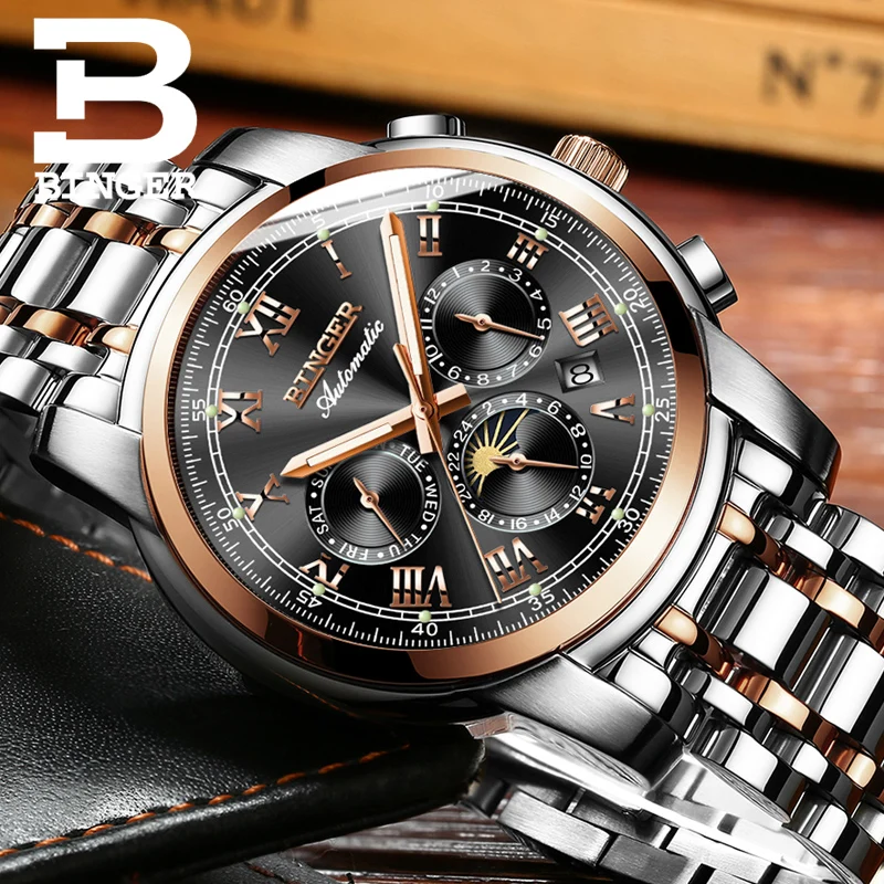 Brand Cool Workable 3 Eyes Men Automatic Watches Self Winding Full Steel Watch Vintage Roman Calendar Wristwatch Waterproof 3bar
Brand Cool Workable 3 Eyes Men Automatic Watches Self Winding Full Steel Watch Vintage Roman Calendar Wristwatch Waterproof 3bar