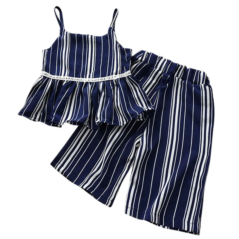 Summer Girls Outfits Striped Print Sleeveless Strap +Long Pants Casual Clothing Sets
Summer Girls Outfits Striped Print Sleeveless Strap +Long Pants Casual Clothing Sets