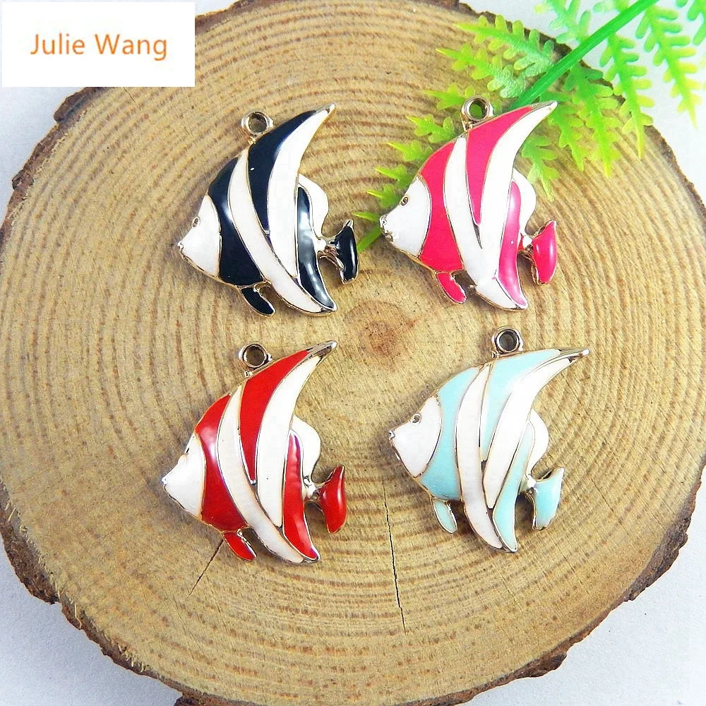 Julie Wang 6PCs Enamel Fish Charms Alloy Oil Drop Mixed Vivid Tropical Fish Jewelry Handcrafts Bracelet Making Pendant Accessory
Julie Wang 6PCs Enamel Fish Charms Alloy Oil Drop Mixed Vivid Tropical Fish Jewelry Handcrafts Bracelet Making Pendant Accessory