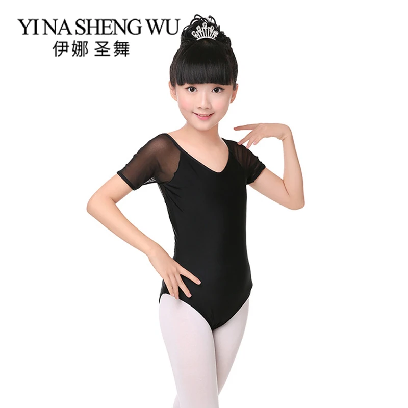 Children Dance Clothing Ballet Dance Practice Leotard Girls Short-Sleeve V-neck Mesh Splice Black Gymnastics Dance Costumes
Children Dance Clothing Ballet Dance Practice Leotard Girls Short-Sleeve V-neck Mesh Splice Black Gymnastics Dance Costumes