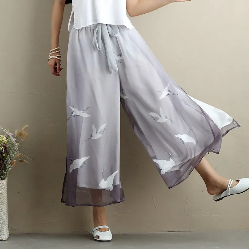 National Wind Women Casual Pants Thin Chiffon Print Ankle-Length Wide Leg Pants Vintage Plus Size Gradient Color Pants LJ2310
National Wind Women Casual Pants Thin Chiffon Print Ankle-Length Wide Leg Pants Vintage Plus Size Gradient Color Pants LJ2310
