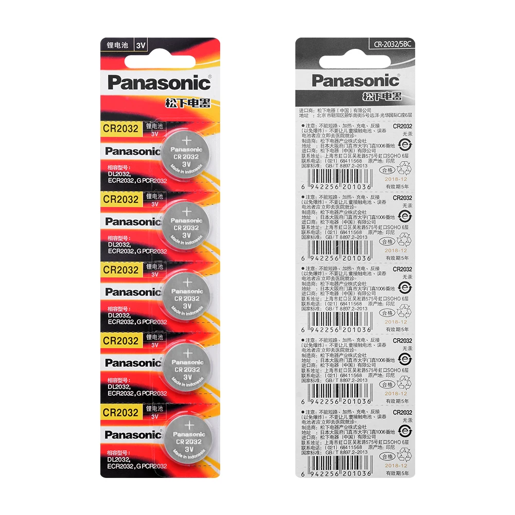 High Energy Density Panasonic Button Battery 3V CR2025 CR2032 DL2025 DL2032 Coin Cell Batteries For Watch Computer Toy 10PCS
High Energy Density Panasonic Button Battery 3V CR2025 CR2032 DL2025 DL2032 Coin Cell Batteries For Watch Computer Toy 10PCS