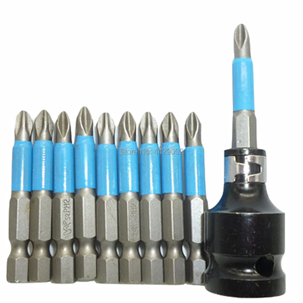 10pc 50mm PH2 Phillips Screwdriver Bits Screwdriver Drill Bit Power Drill Philips + 1/2" Dr. to 1/4" Hex Shank Adapter Converter
10pc 50mm PH2 Phillips Screwdriver Bits Screwdriver Drill Bit Power Drill Philips + 1/2" Dr. to 1/4" Hex Shank Adapter Converter