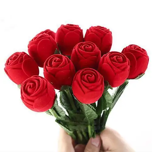 1 Pc Romantic Rose Flower with Rod Ring Box Velvet Creative Gift Box Jewelry Packaging Display Case Wedding Engagement Valentine
1 Pc Romantic Rose Flower with Rod Ring Box Velvet Creative Gift Box Jewelry Packaging Display Case Wedding Engagement Valentine