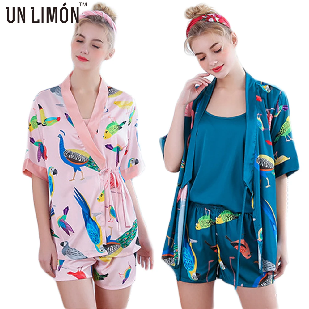 UNLIMON 3 шт женские пижамные комплекты из искусственного шелка атласные халаты с коротким рукавом птичка
UNLIMON 3 шт женские пижамные комплекты из искусственного шелка атласные халаты с коротким рукавом птичка