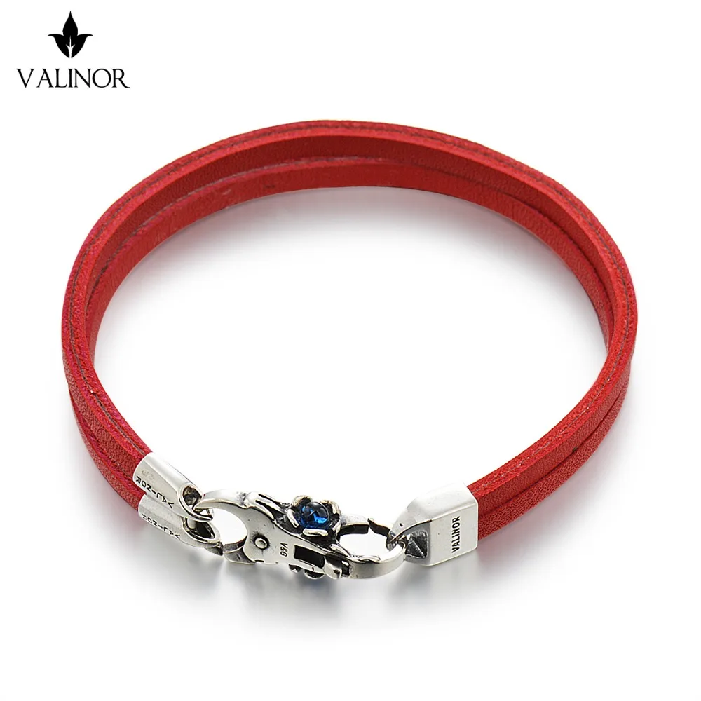 Red Double layer of the first layer of leather bracelet 925 Sterling Silver Bracelets SCNP002
Red Double layer of the first layer of leather bracelet 925 Sterling Silver Bracelets SCNP002