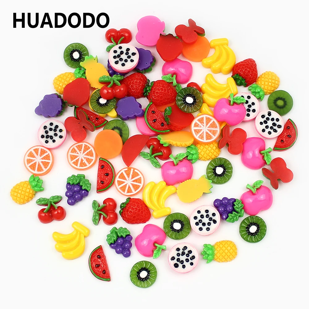 HUADODO 30 шт. искусственные мини бусины из смолы с плоской спинкой для скрапбукинга
