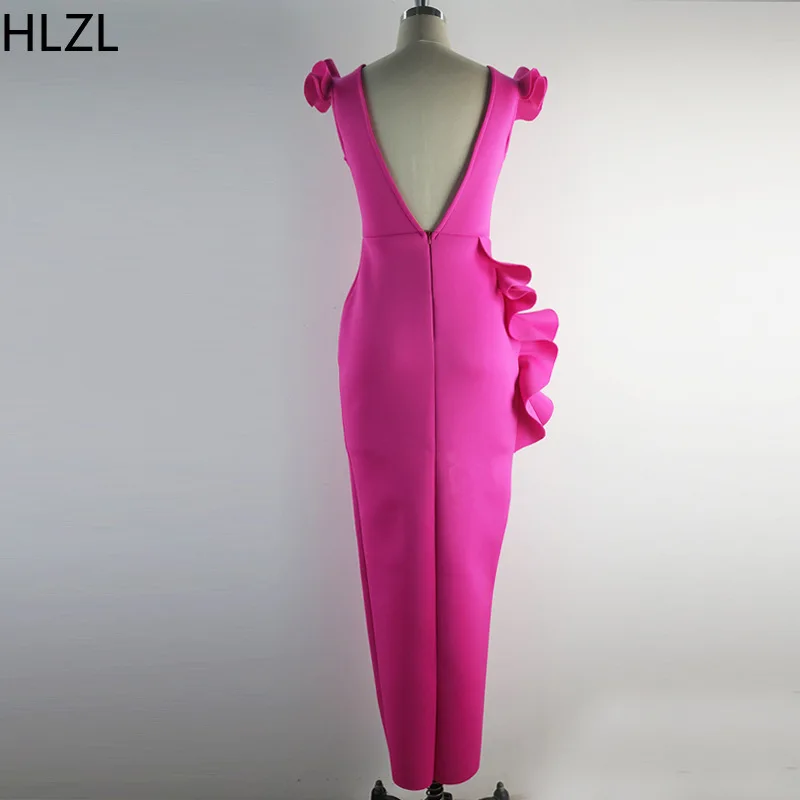 Sexy Women African Evening Cocktail Party Dress Backless V Neck Plunging Ruffled Split Lady Dresses Gown Richer Africa Clothing 
Sexy Women African Evening Cocktail Party Dress Backless V Neck Plunging Ruffled Split Lady Dresses Gown Richer Africa Clothing