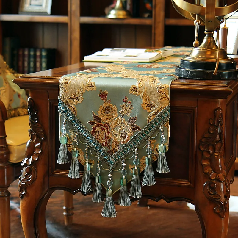 Fashion Amazing Imitated Silk Fabric Blue Jacquard Rural table runner Lace Luxury Table flag New year's special offer just 1pc
Fashion Amazing Imitated Silk Fabric Blue Jacquard Rural table runner Lace Luxury Table flag New year's special offer just 1pc