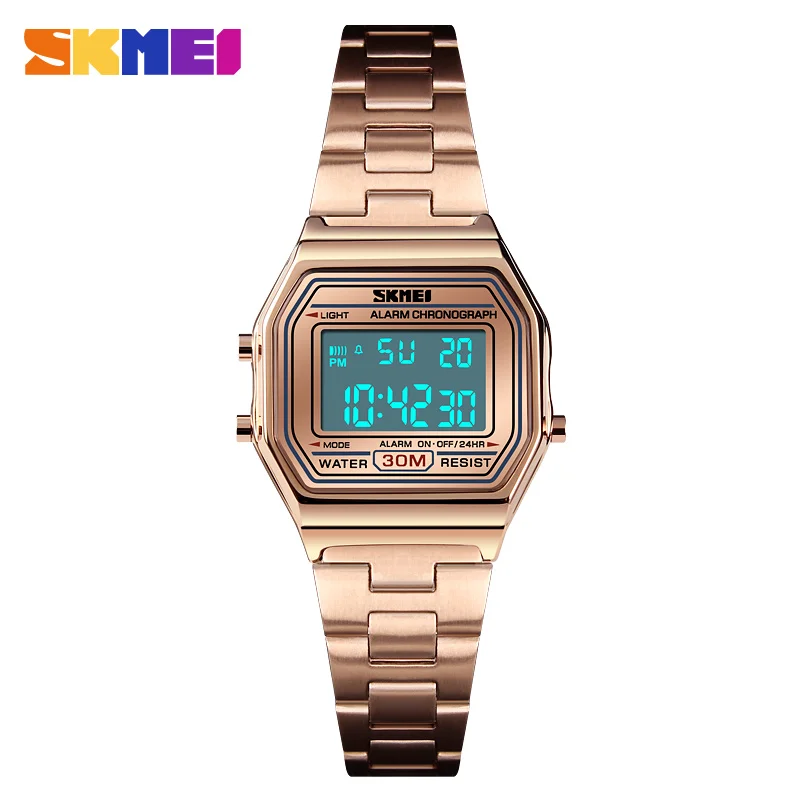 SKMEI1415 Luxury Women Casual Watch Steel Strap 12/24 Hour Digital Wristwatch 30M Waterproof Ladies Dress Watch Relogio Feminino
SKMEI1415 Luxury Women Casual Watch Steel Strap 12/24 Hour Digital Wristwatch 30M Waterproof Ladies Dress Watch Relogio Feminino