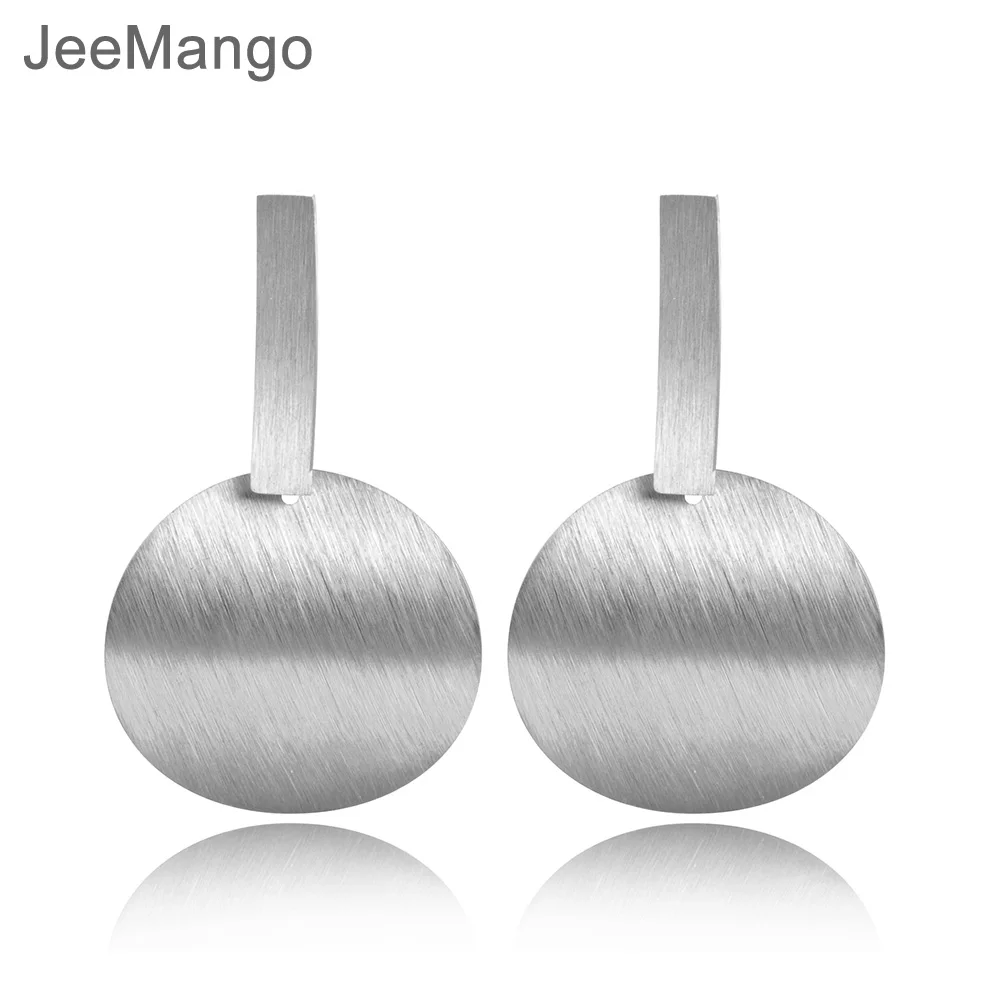JeeMango матовые геометрические серьги из нержавеющей стали с изогнутой
