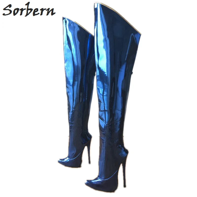 Sorbern Misaligned Boot Shalf Custom Calf Width 18Cm Stiletto Hard Shaft Gold Piping Thigh Boot Blue Pointy Toes Shoes 2019
Sorbern Misaligned Boot Shalf Custom Calf Width 18Cm Stiletto Hard Shaft Gold Piping Thigh Boot Blue Pointy Toes Shoes 2019