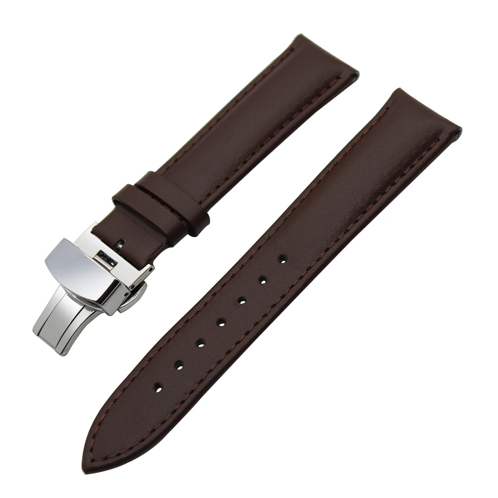 22mm Genuine Leather Watch Band for Samsung Gear S3 Classic / Frontier Butterfly Buckle Strap Wrist Belt Bracelet Black Brown | Наручные