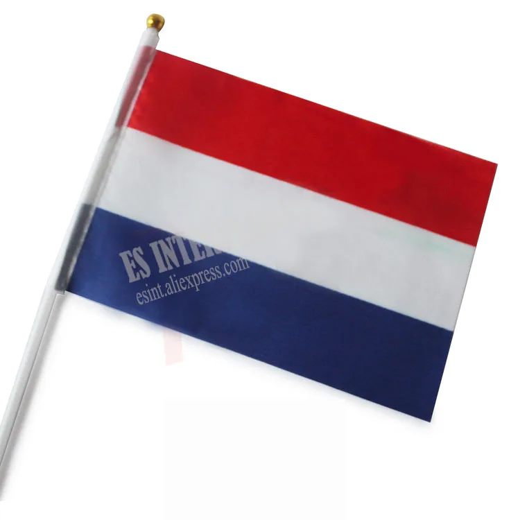 Holland Hand Flag National Hand Flag 14*21cm Polyester Small Size Flying Banner Custom Hand flag American