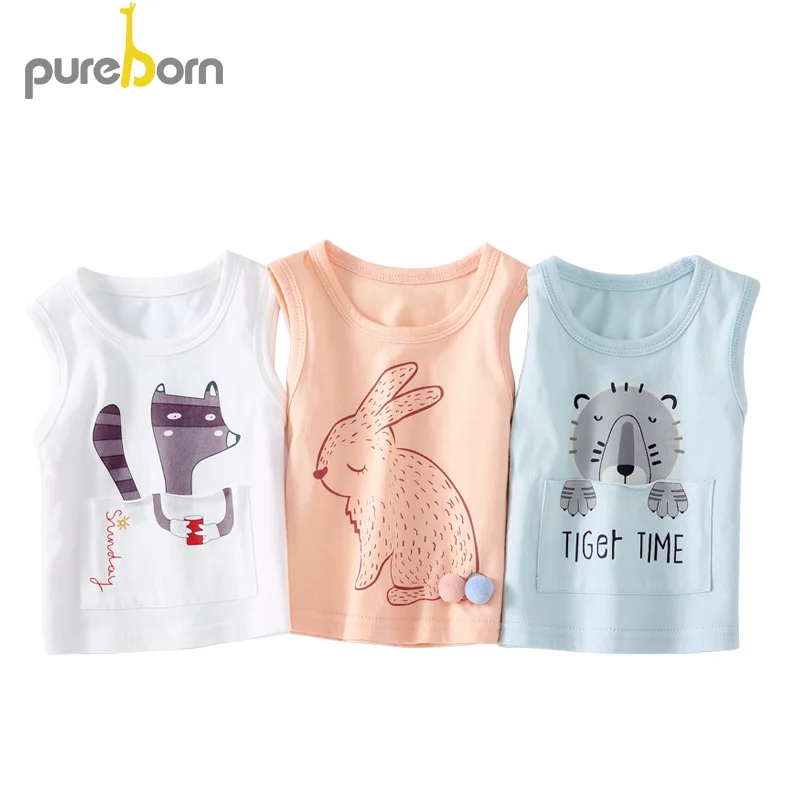 Жилет Pureborn для маленьких мальчиков и девочек хлопковые топы без рукавов с