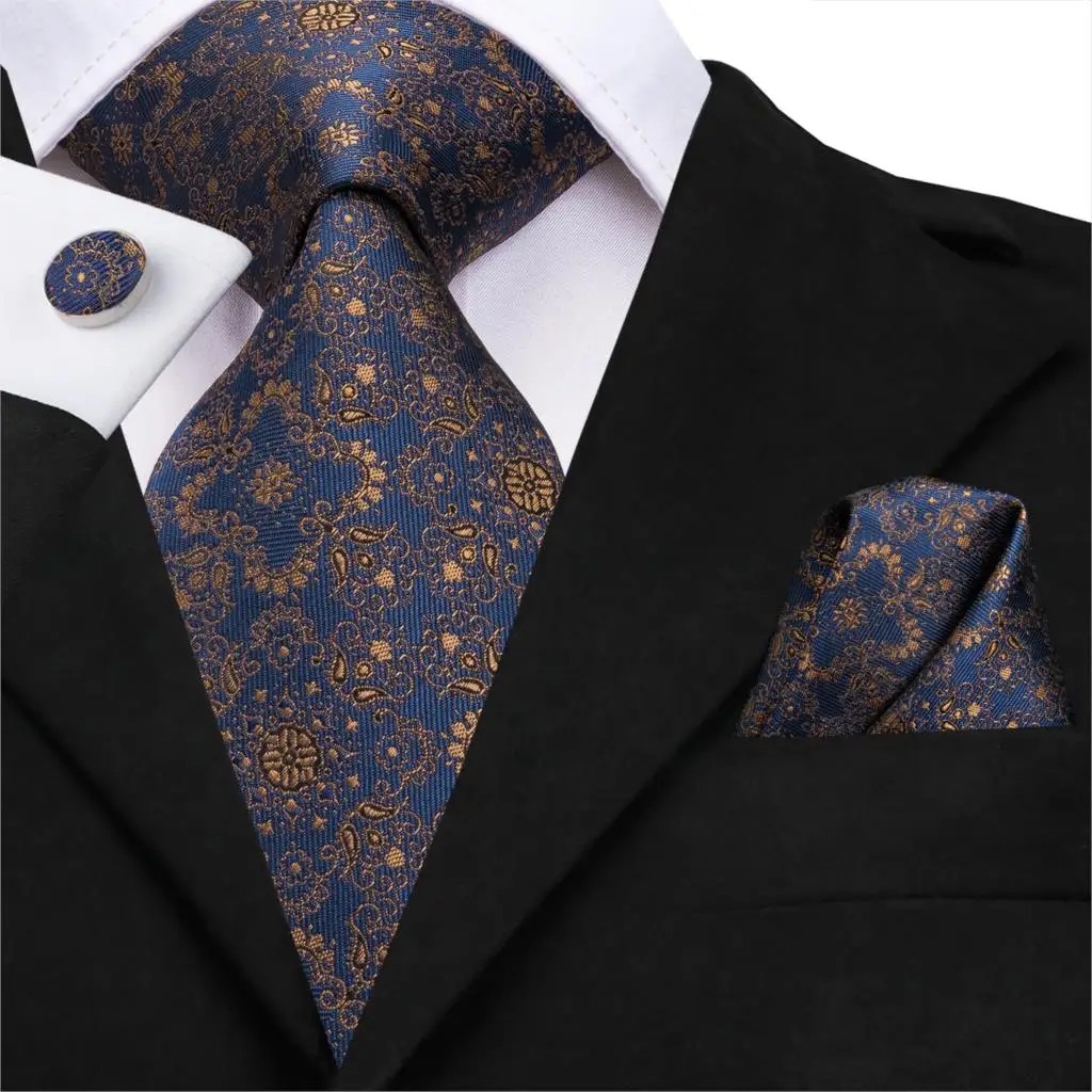 C-3159 Hi-Tie Silk Woven Mens Ties Gold Floral Blue Tie Necktie for Men's Wedding Adult Dark Business Silk Hanky Cufflinks Tie
C-3159 Hi-Tie Silk Woven Mens Ties Gold Floral Blue Tie Necktie for Men's Wedding Adult Dark Business Silk Hanky Cufflinks Tie