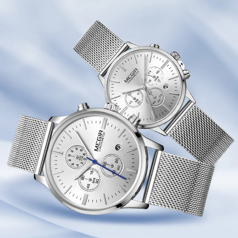 MEGIR мужские часы лучший бренд класса люкс Водонепроницаемый Кварцевые комплект