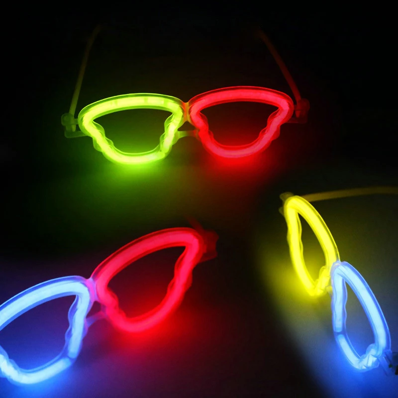 Разноцветные светящиеся флуоресцентные очки светодиодные с черепом палочки