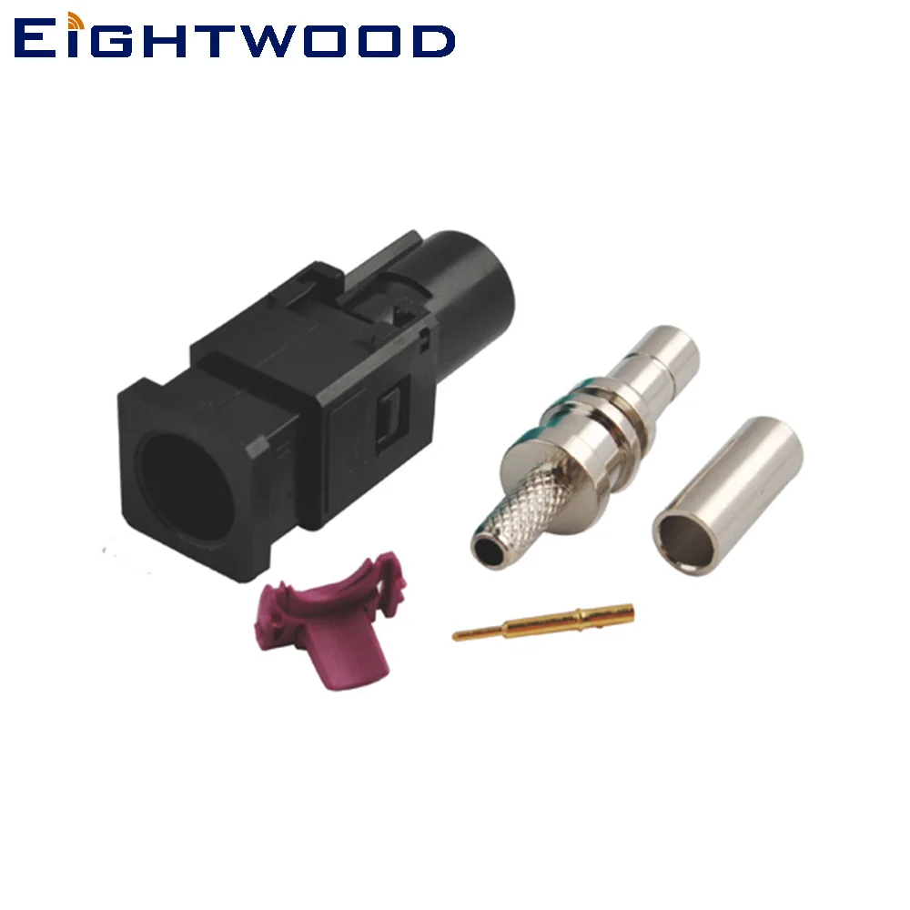 Eightwood Fakra Code A Plug Male RF Coax Connector Adapter Black /9005 Crimp for RG-174,188,188A,316,LMR-100,M17/119-RG174 Cable
Eightwood Fakra Code A Plug Male RF Coax Connector Adapter Black /9005 Crimp for RG-174,188,188A,316,LMR-100,M17/119-RG174 Cable