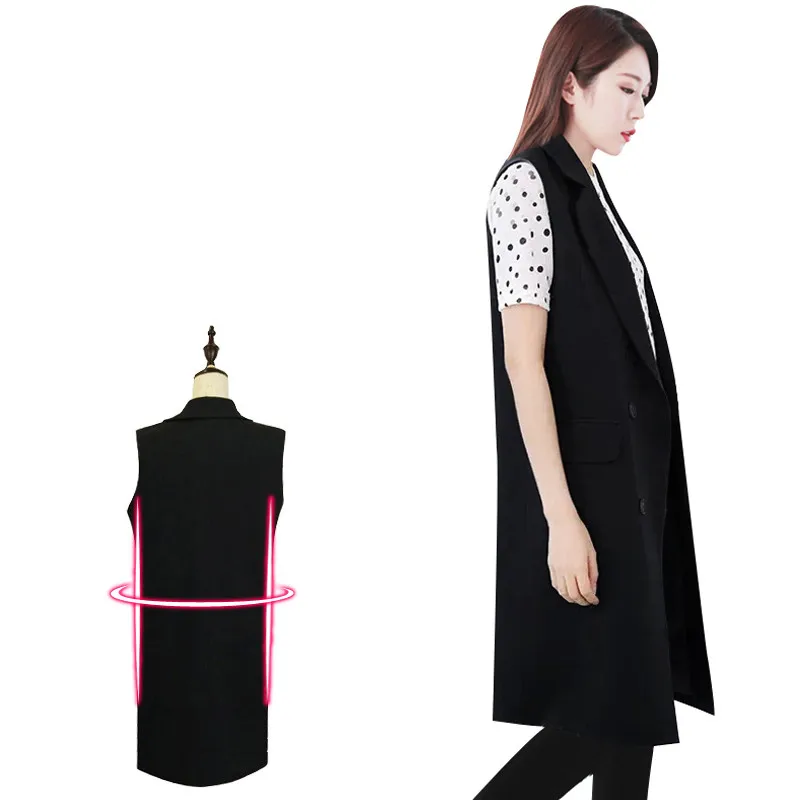 Vest Female Long Blazers 2021 Spring Autumn Korean Self-cultivation Vest Sleeveless Jacket Large Size Suit Vest Black Blazers
Vest Female Long Blazers 2021 Spring Autumn Korean Self-cultivation Vest Sleeveless Jacket Large Size Suit Vest Black Blazers