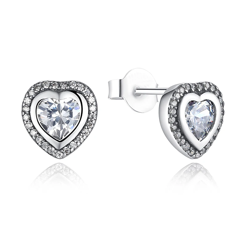 BK 925 Sterling Silver Love Heart Shape Stud Earrings for Women Clear Cubic Zirconia Fashion Anniversary Jewelry
BK 925 Sterling Silver Love Heart Shape Stud Earrings for Women Clear Cubic Zirconia Fashion Anniversary Jewelry