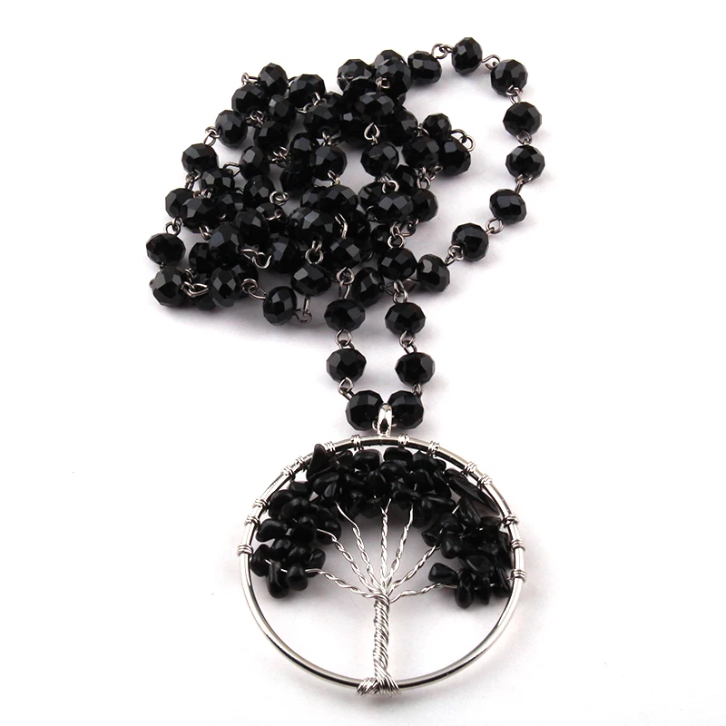 Free Shipping Bohemian Jewelry Black Glass Rosary Chain Life Tree Necklace For Women Ethnic Necklace
Free Shipping Bohemian Jewelry Black Glass Rosary Chain Life Tree Necklace For Women Ethnic Necklace